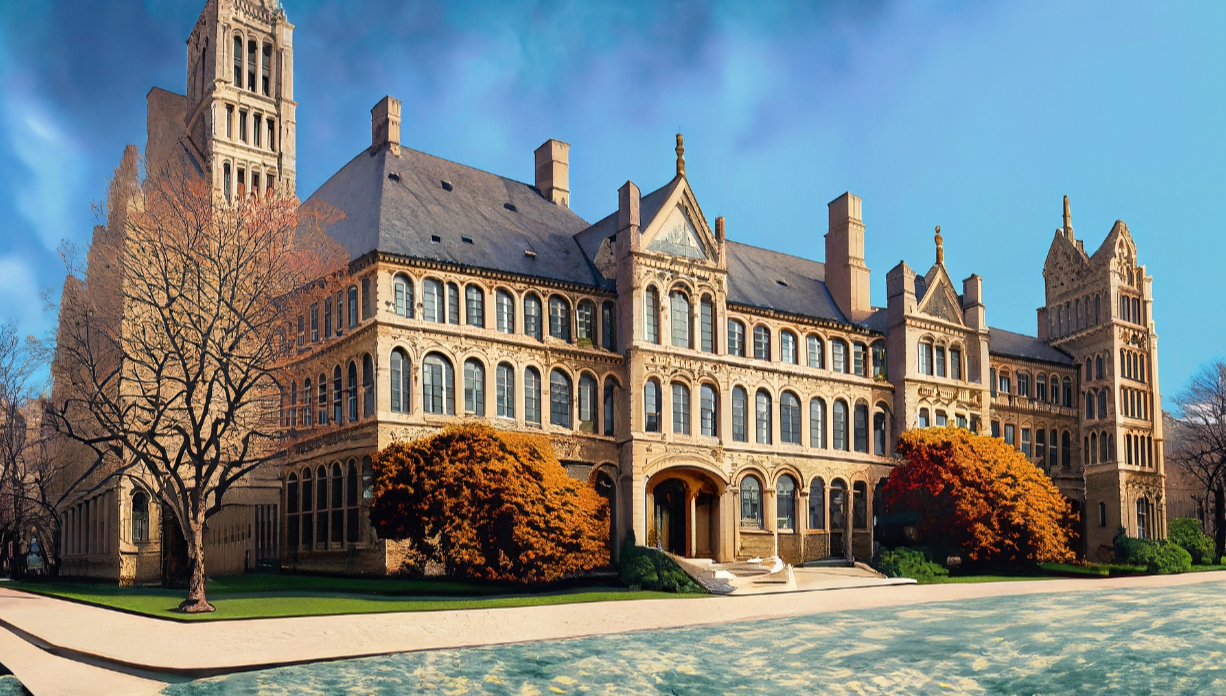 Artistic interpretation of Yale University in New Haven, connecticut